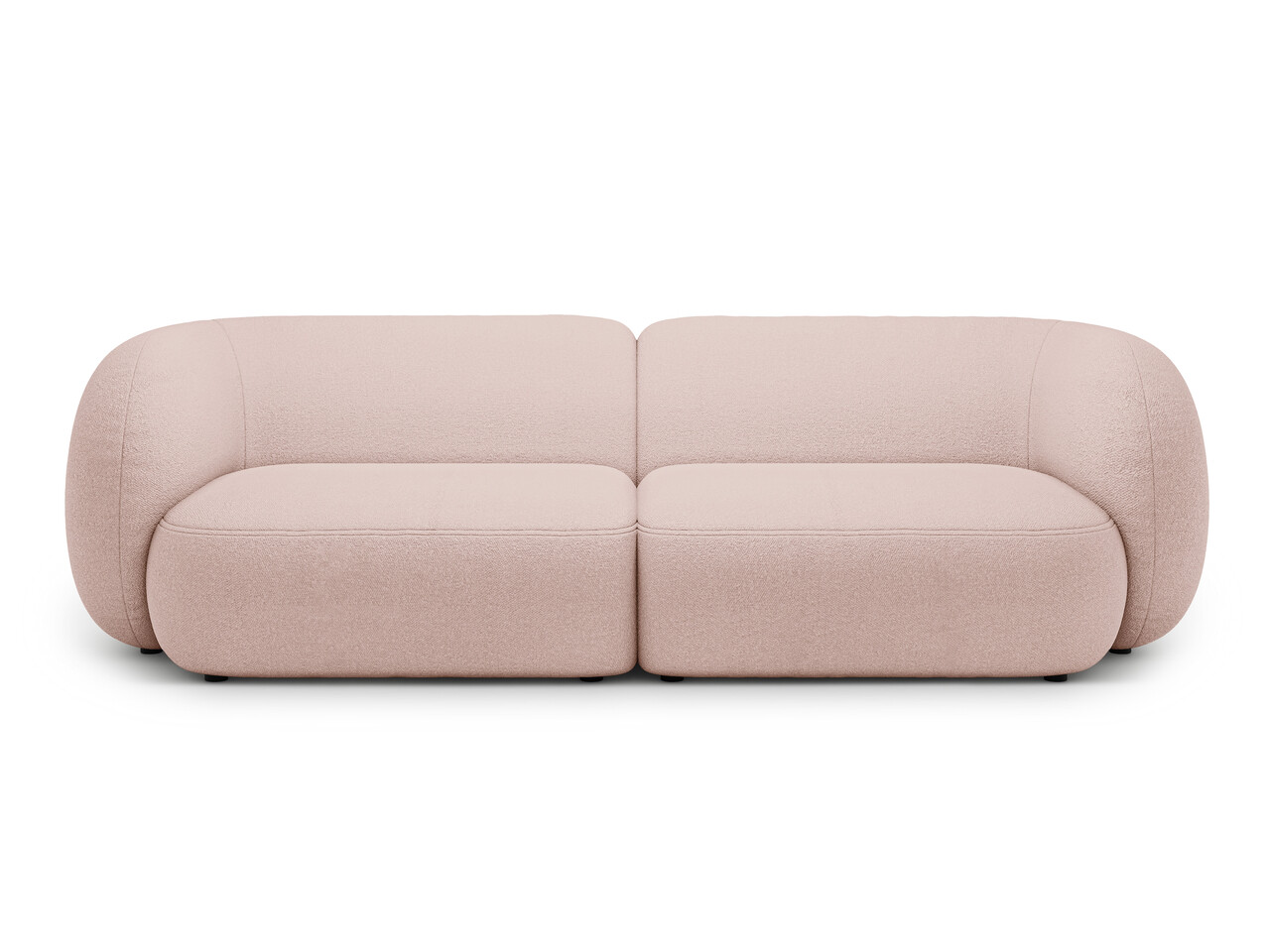 Canapea modulara 4 locuri, Kate, Micadoni Home, 243x99x76 cm, tesatura boucle, roz pudra - imagine 5